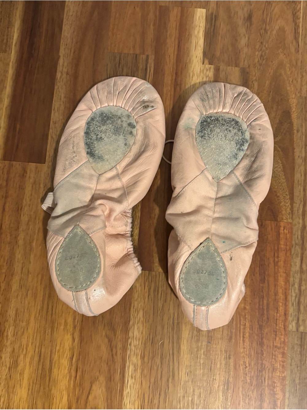 Bloch Leather Ballet Flats in Nude Blush with Cross Straps - Picture 8 of 9